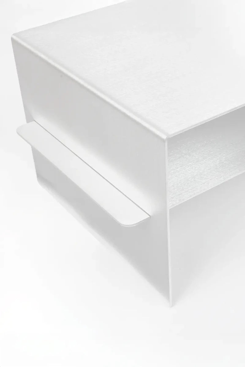 LURA_3 | Aluminum coffee table, 80 cm with shelf - RÅM
