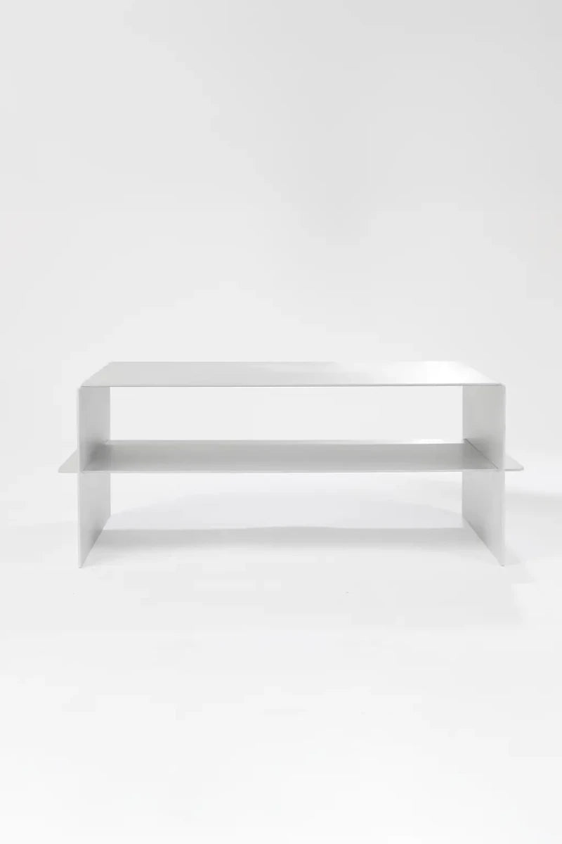 LURA_3 | Aluminum coffee table, 80 cm with shelf - RÅM